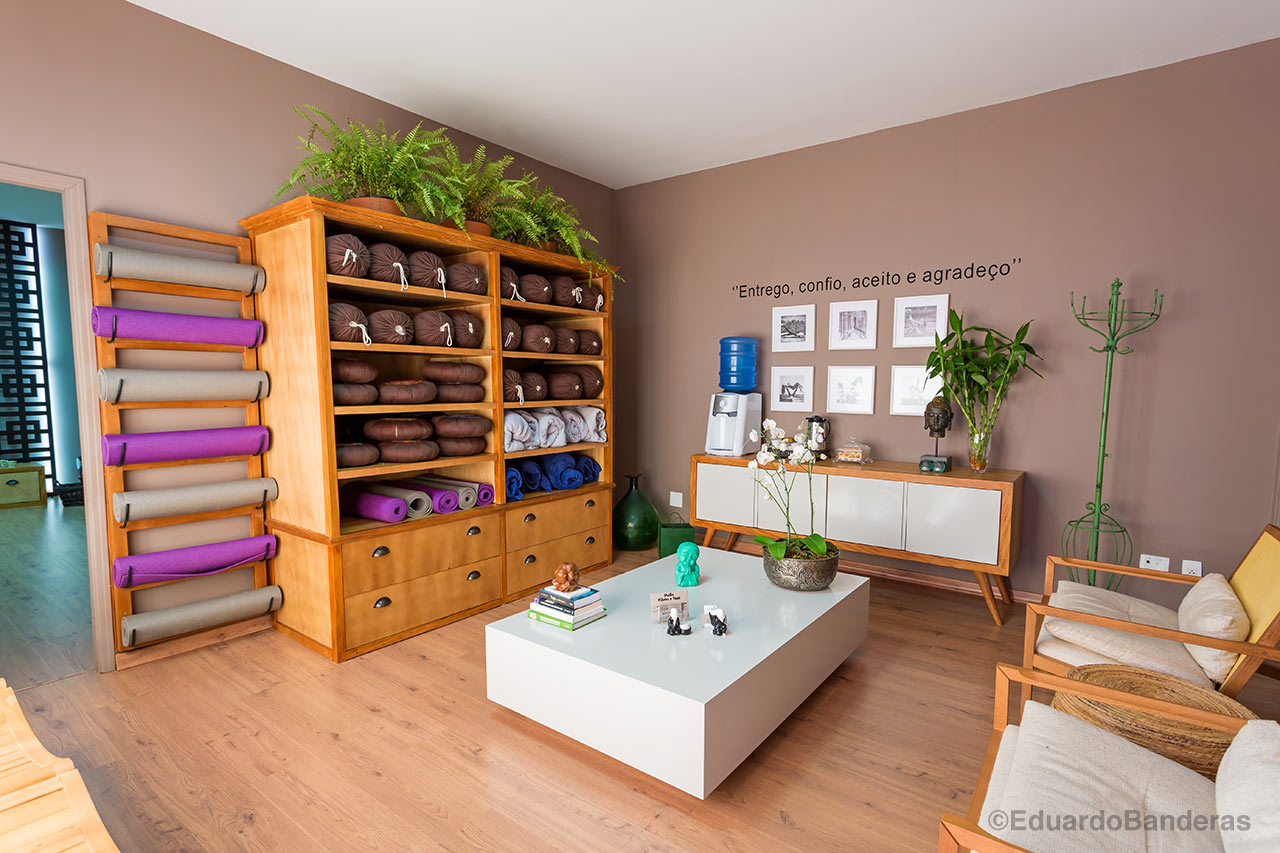 decoração de estúdio de yoga