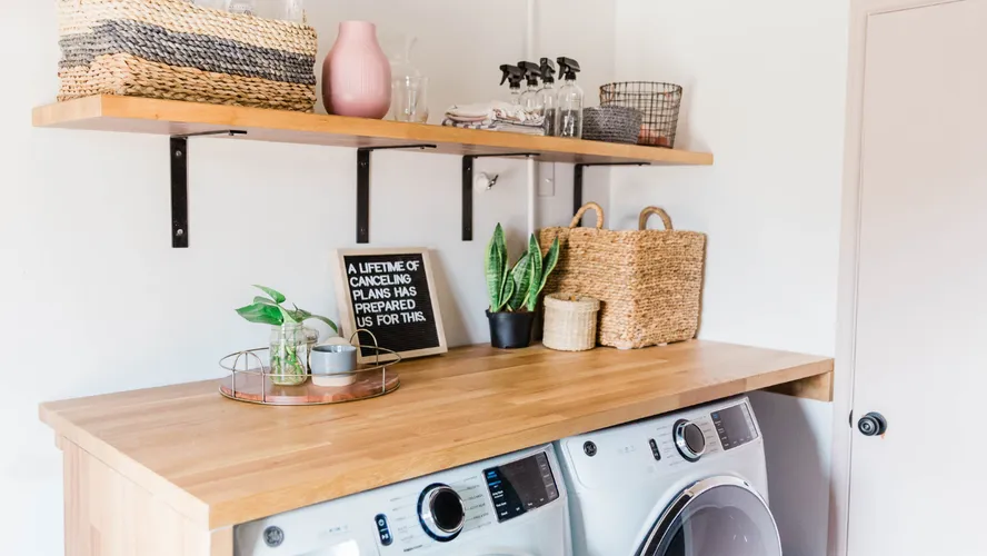 decoração de lavanderia pequena