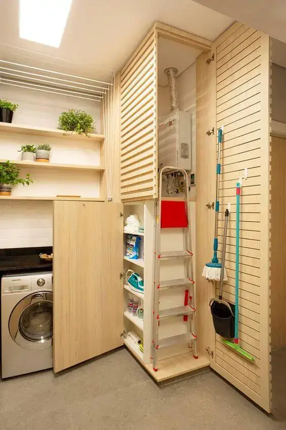decoração de lavanderia pequena