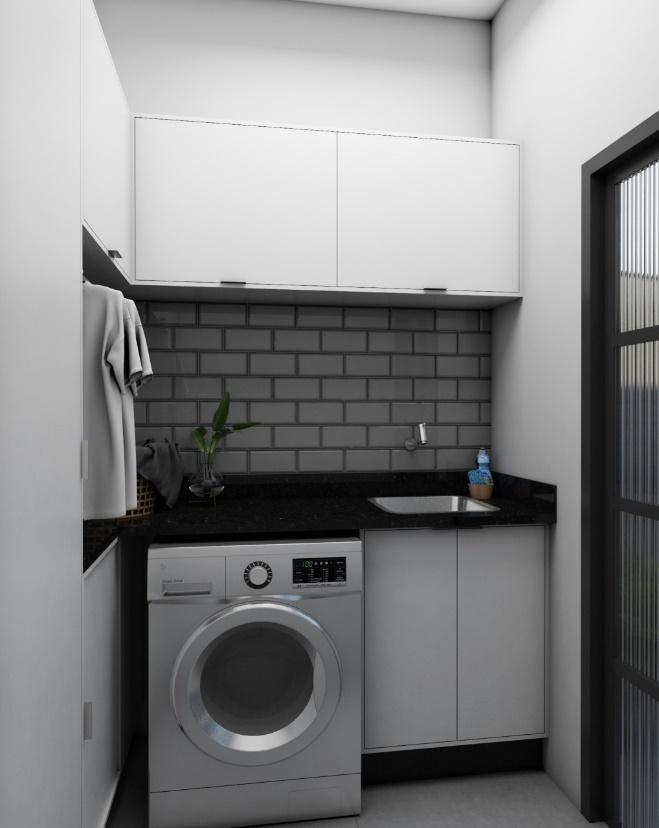 decoração de lavanderia pequena