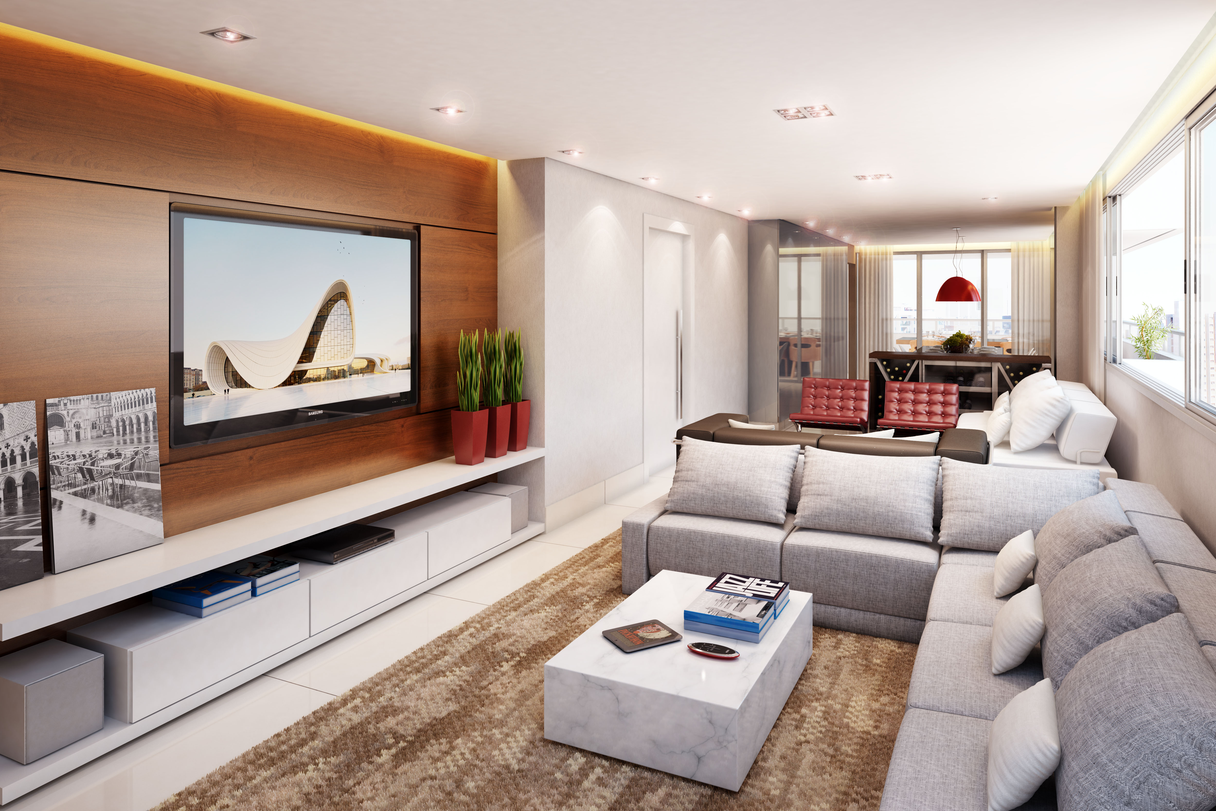 decoração de sala de estar moderna