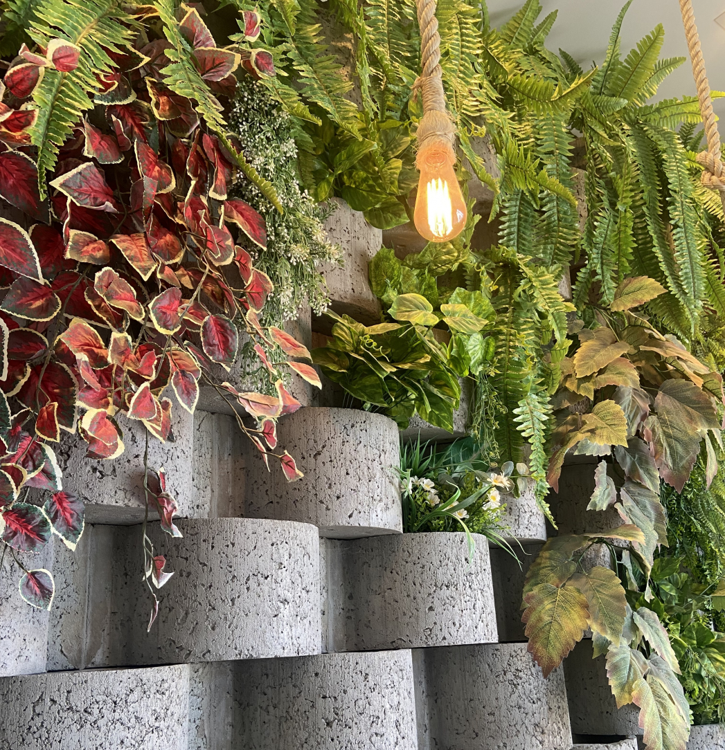 jardim vertical com blocos de concreto