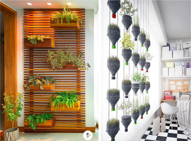 jardim vertical para plantas aromáticas