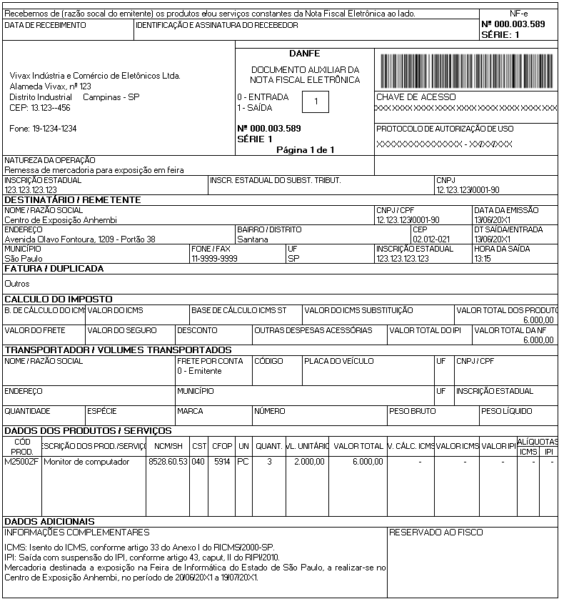 MEI e a nota fiscal de remessa para exposição fora do estado