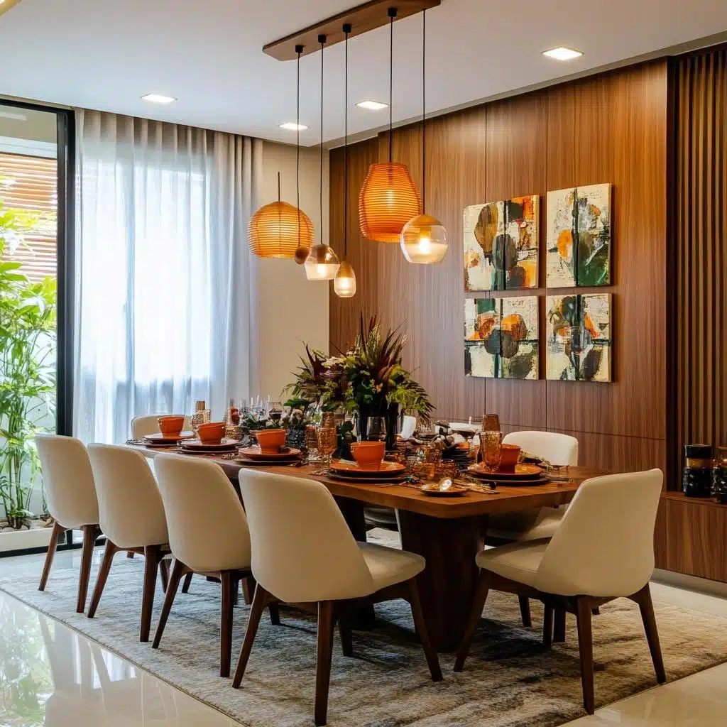 Iluminação: O ponto focal da sua sala de jantar moderna