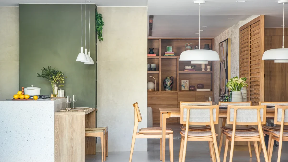 Toques naturais e cores suaves: Criando um ambiente tranquilo na sala de jantar
