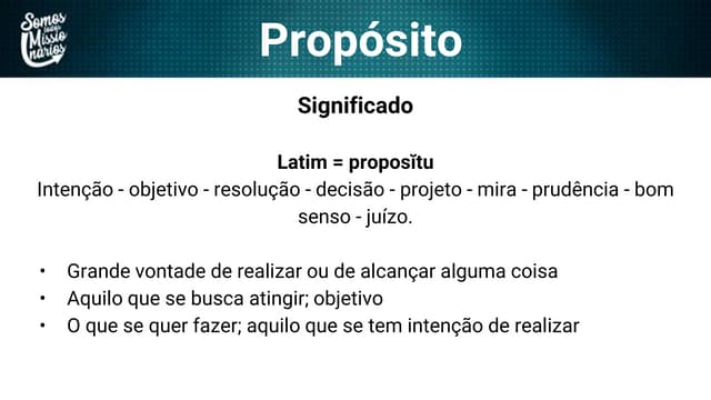 O que é propósito