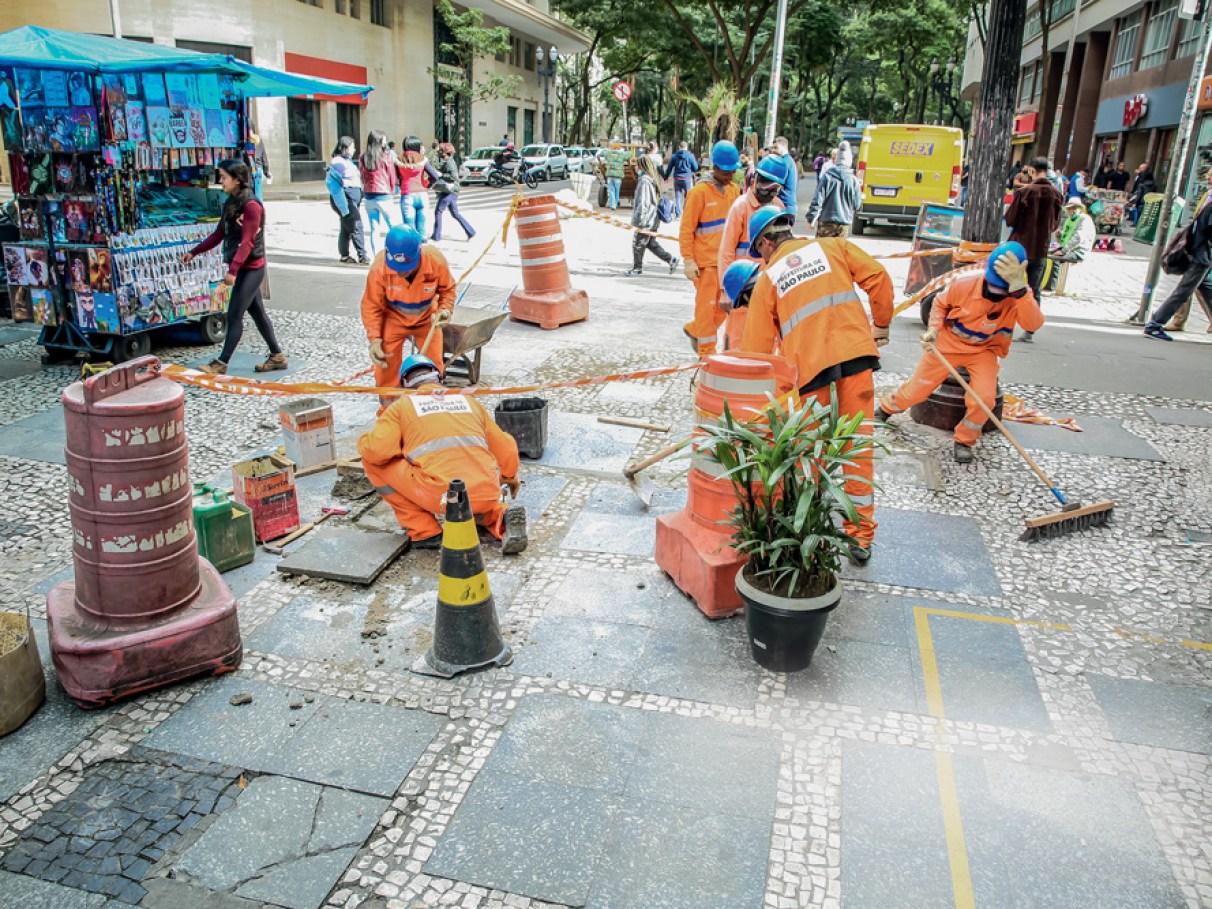 reforma de calçadão