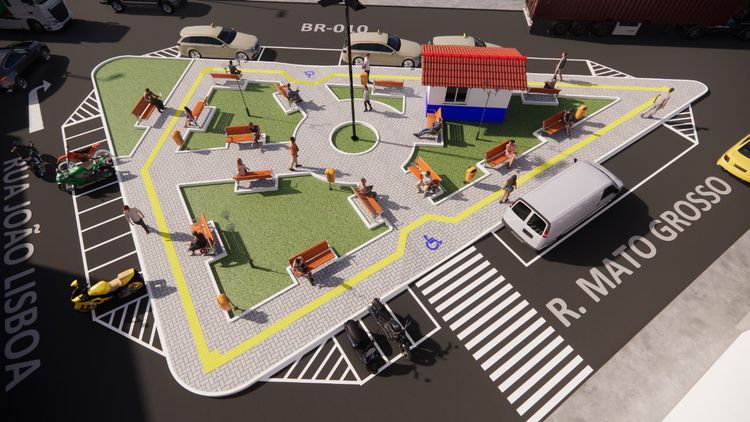 reforma de praça pública