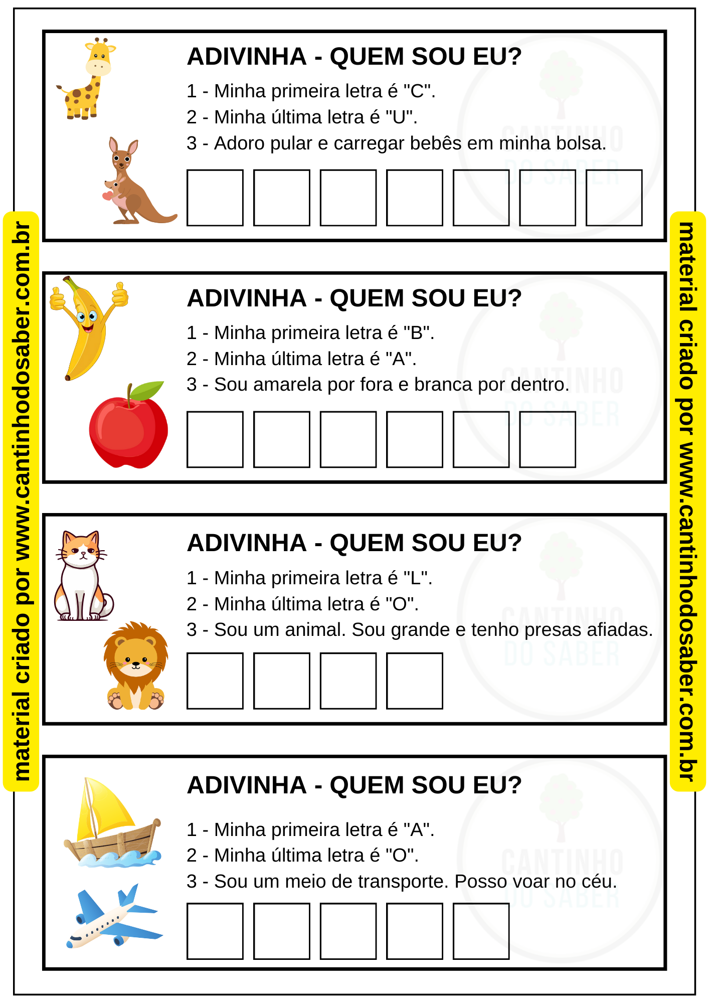 adivinha de animais para crianças