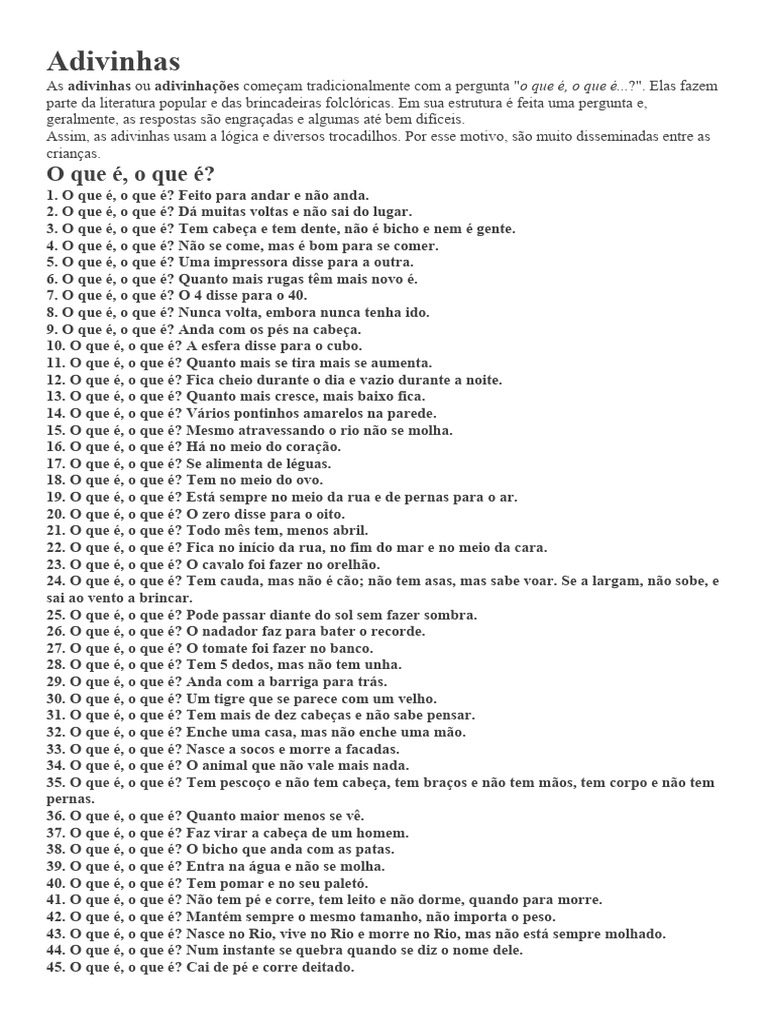 adivinha infantil