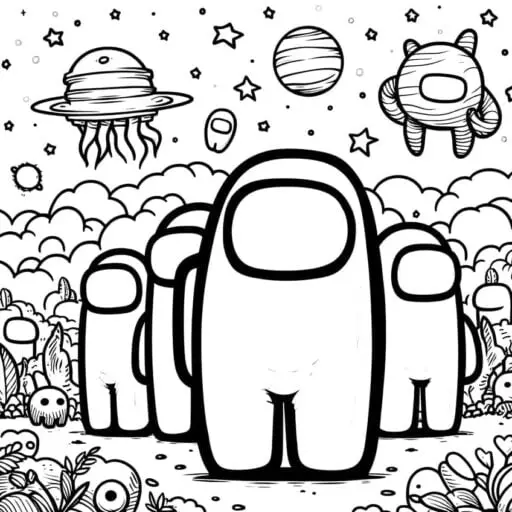 melhores desenhos de among us para pintar