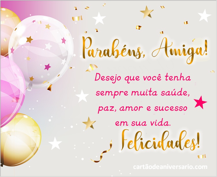 mensagem de aniversário para amiga curta e direta