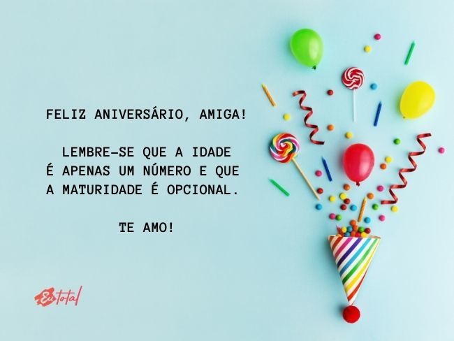 mensagem de aniversário para amiga curta e direta