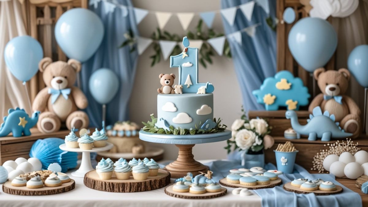 tema ursinho vs tema safari para festa de 1 ano de menino