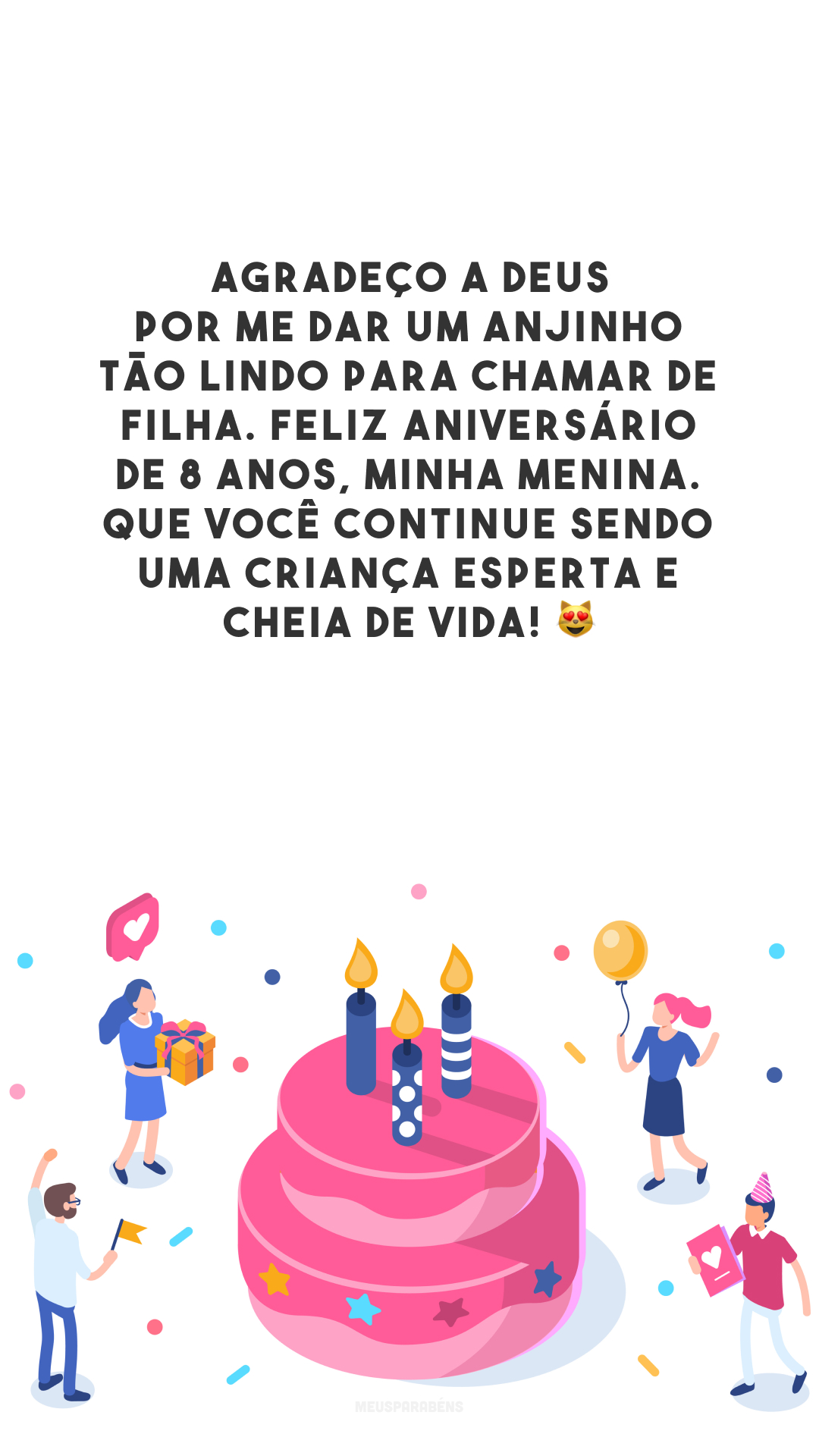mensagens de aniversário de 8 anos para filha