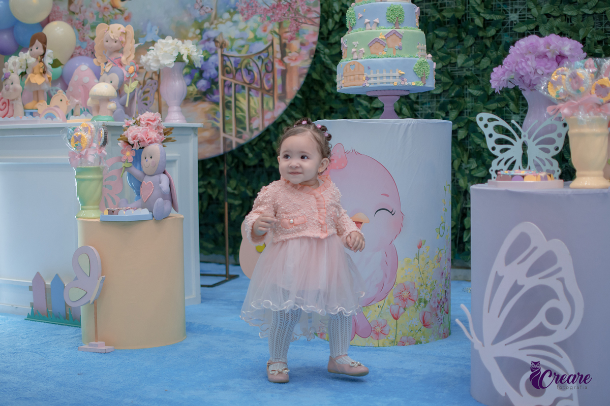 organização festa 1 ano menina