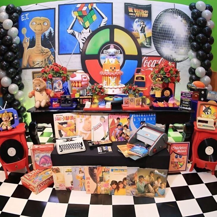 Molas coloridas decoração anos 80