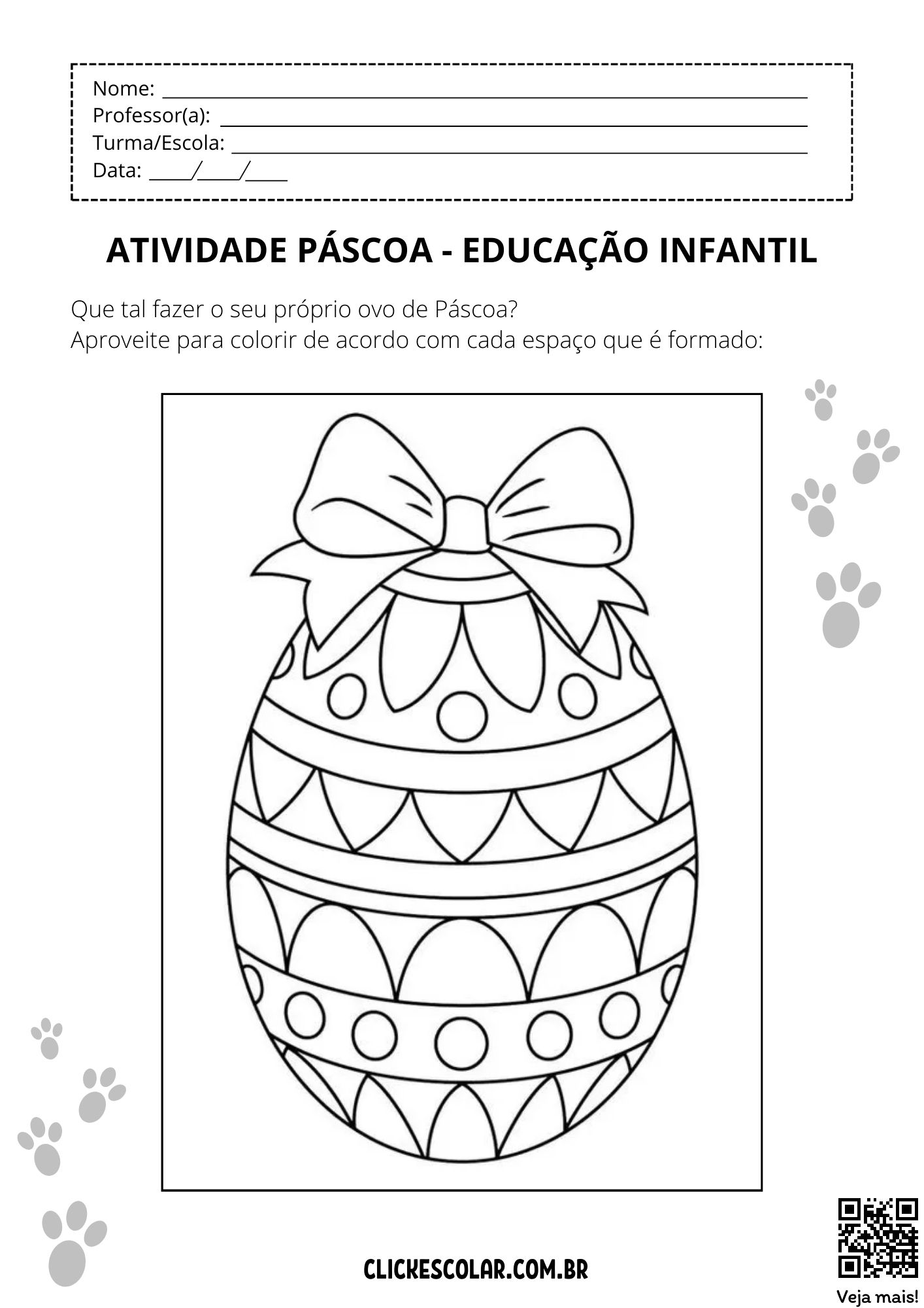 atividades páscoa para fazer em casa
