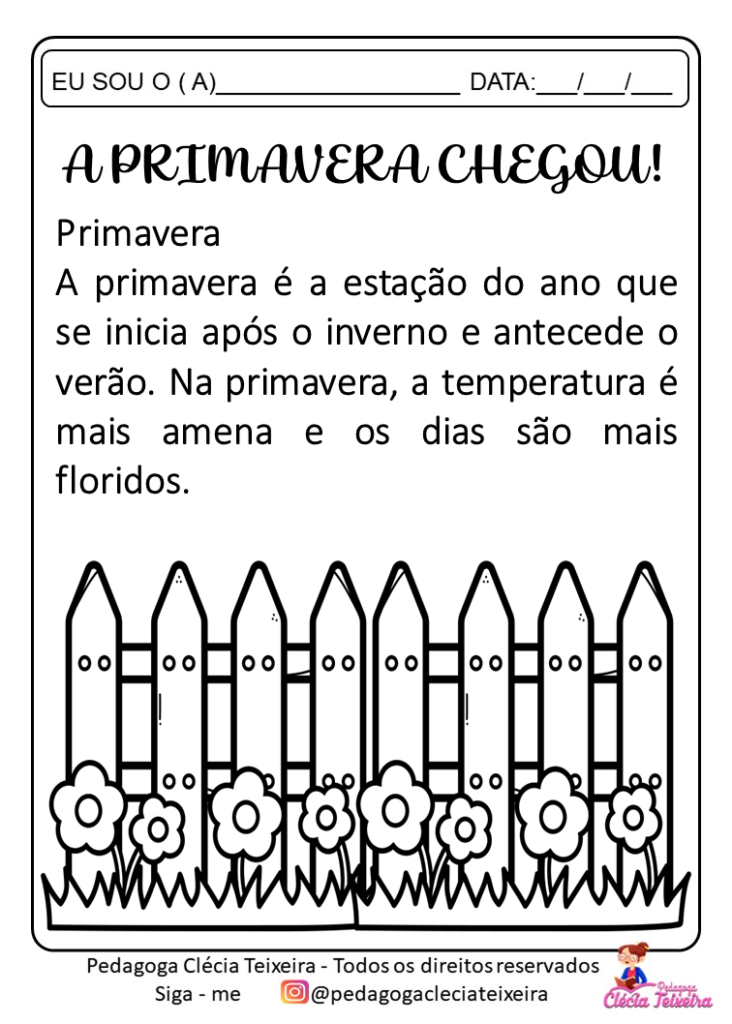 atividades de primavera para educação infantil