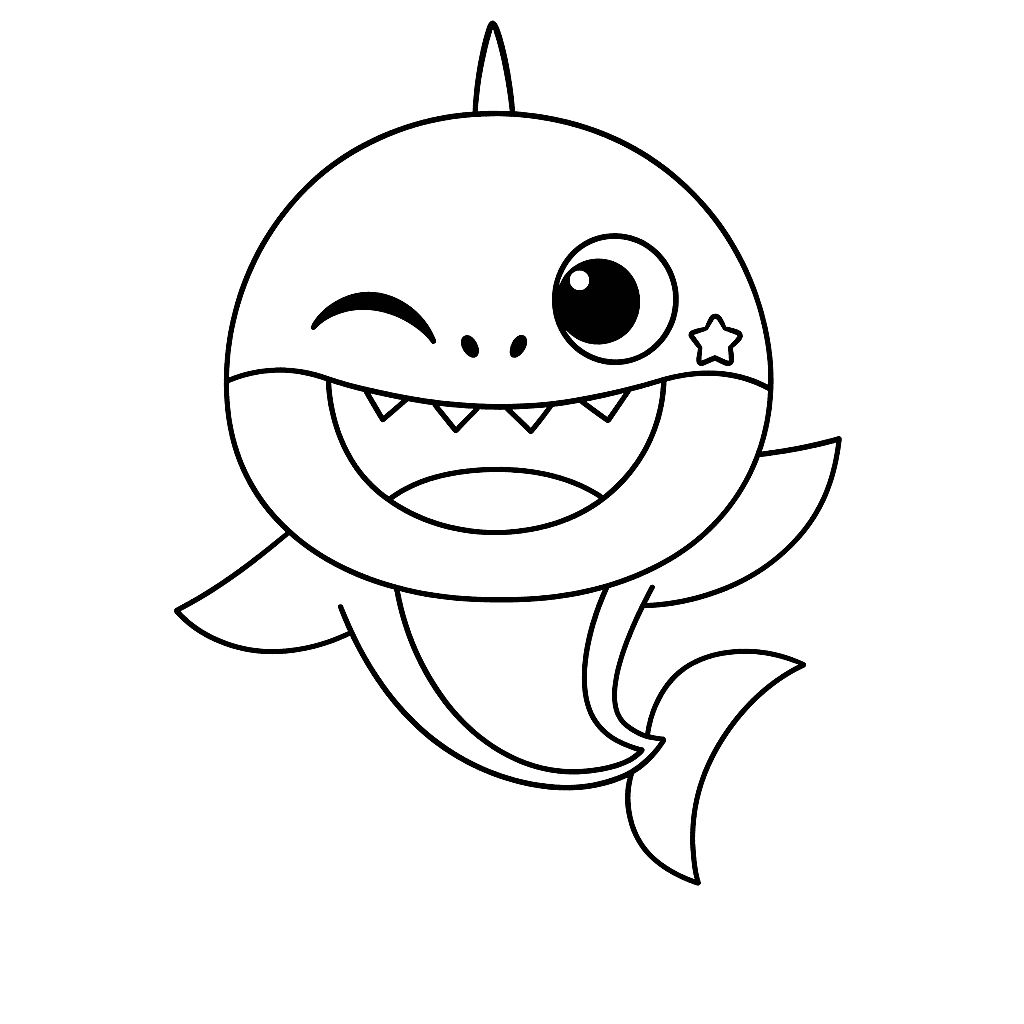 desenho baby shark para pintar