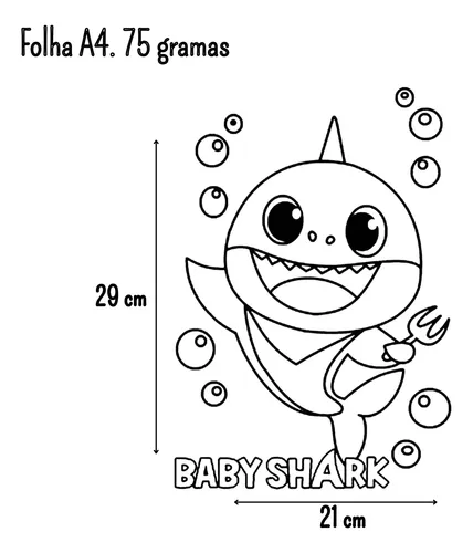 desenho baby shark para imprimir gratis