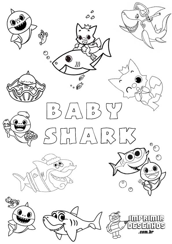 desenho baby shark para atividades