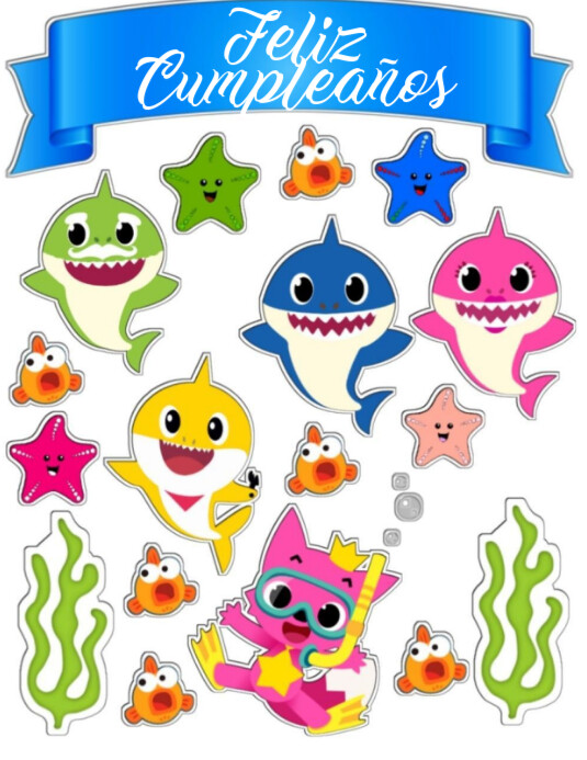 ideias criativas de decoração baby shark para imprimir
