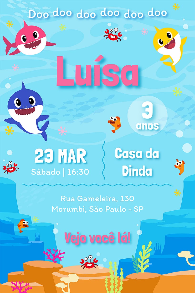 ideias criativas de decoração baby shark para imprimir