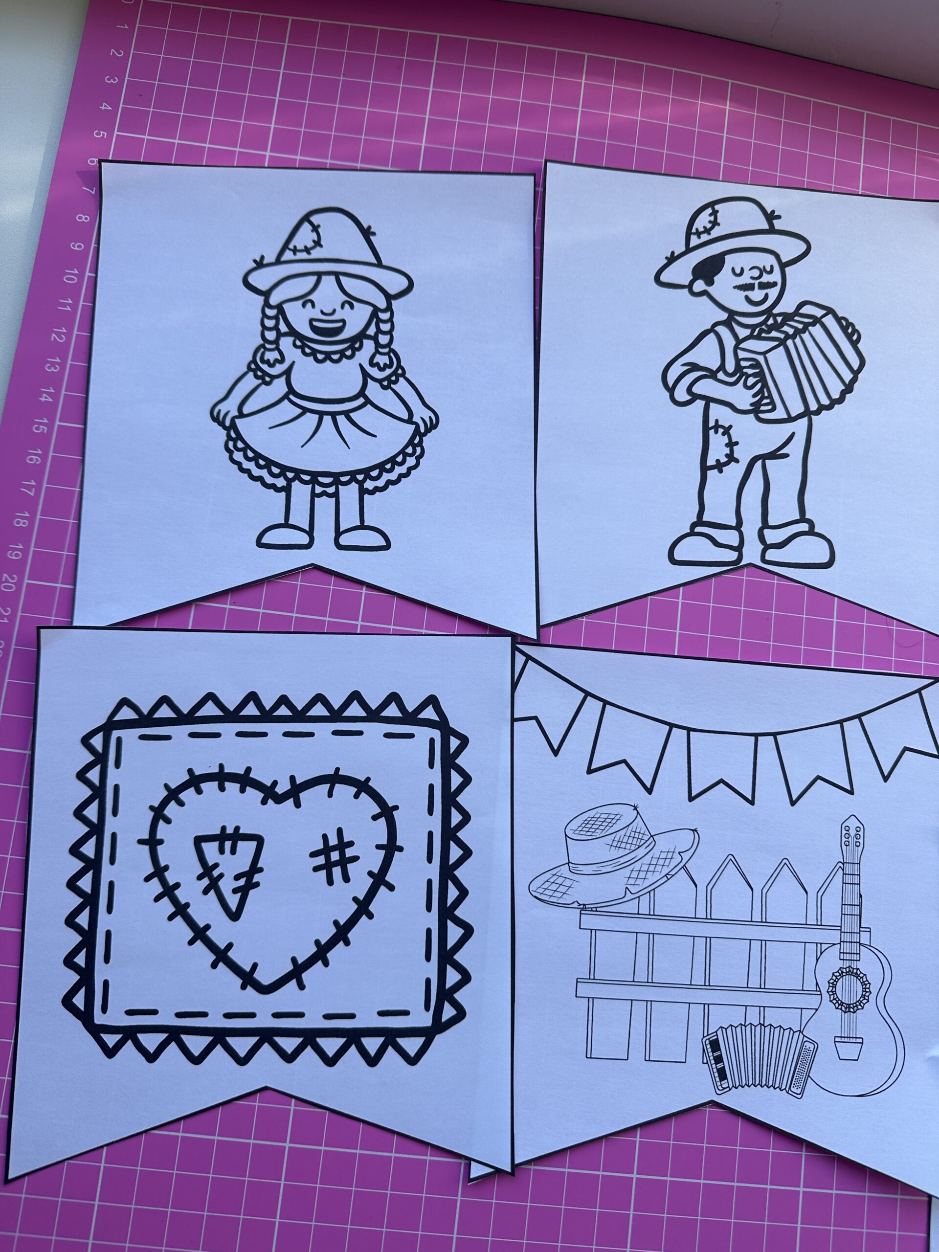 bandeirinhas para imprimir e colorir tema unicórnio
