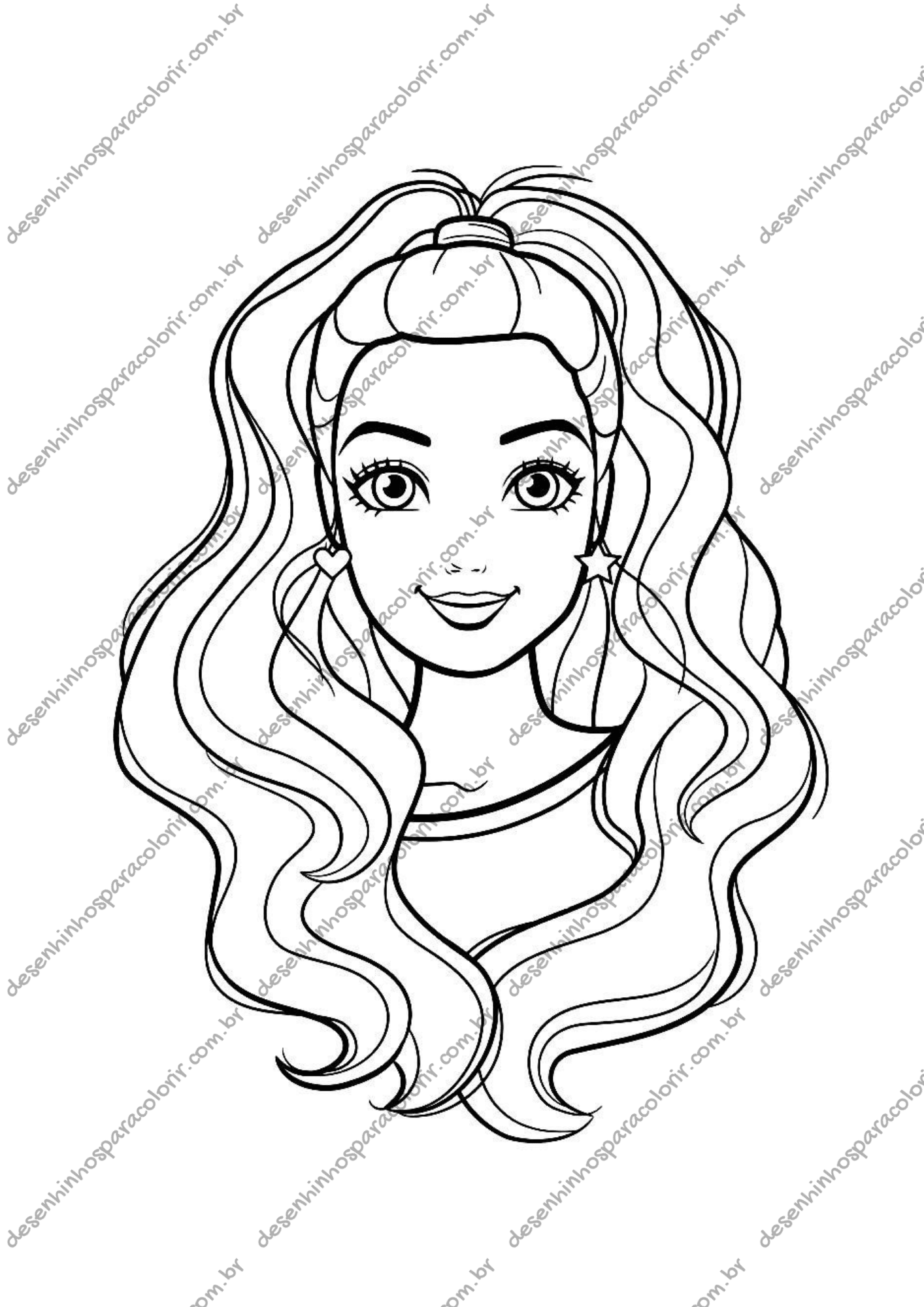 Barbie sereia para colorir