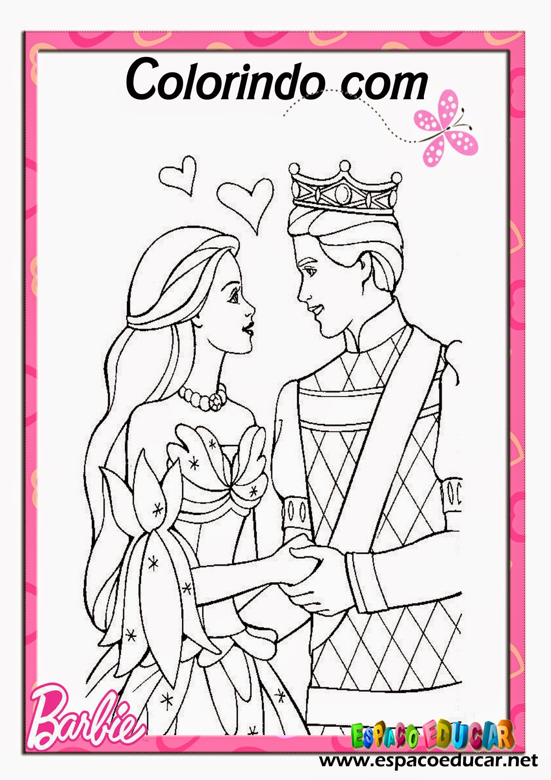 Barbie e Ken para colorir