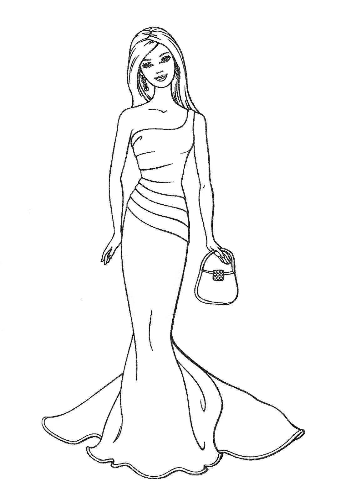 Barbie com animais para colorir