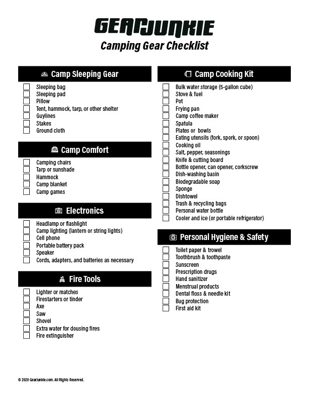 melhor checklist de equipamentos de camping para iniciantes