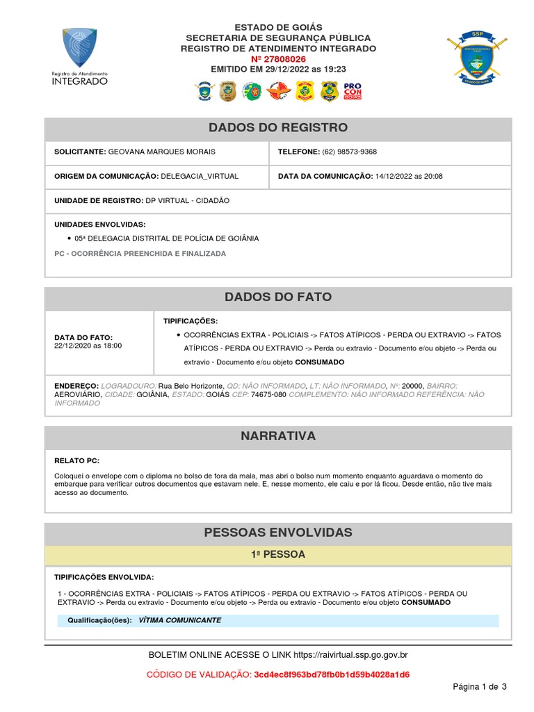 boletim de ocorrencia online