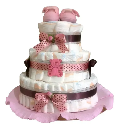 bolo de fraldas 3 andares