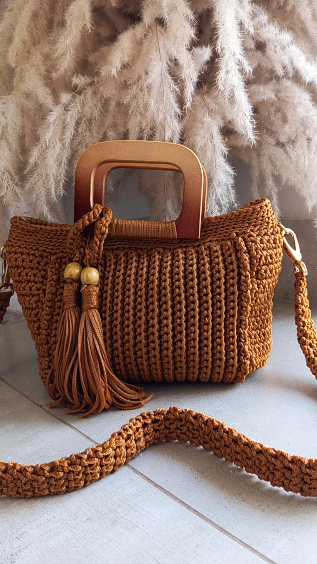bolsas de crochê com fio de malha premium