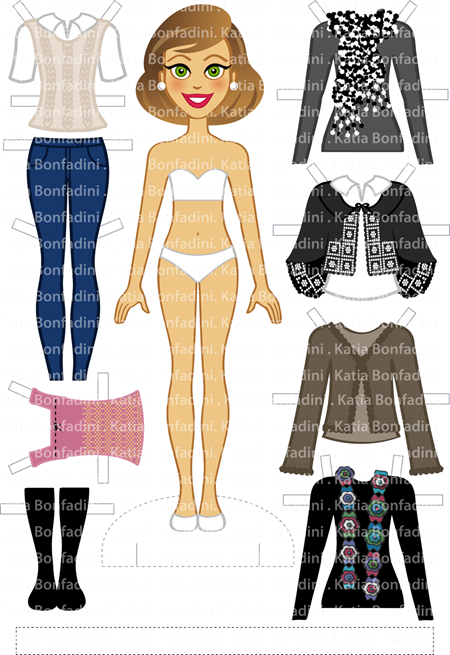 boneca de papel estilo fashion