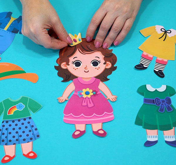 boneca de papel para meninas