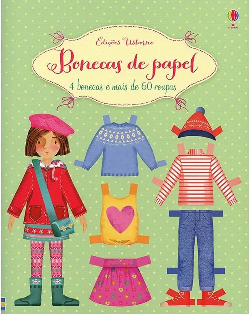 boneca de papel para colorir