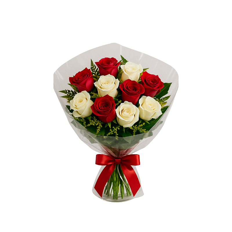 erros comuns ao escolher um buquê de rosas vermelhas e brancas