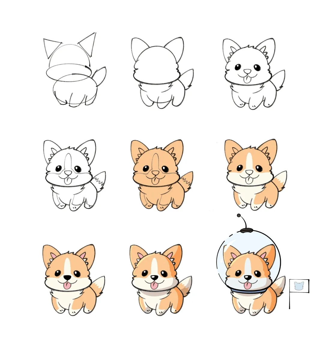 como desenhar um cachorro fofo