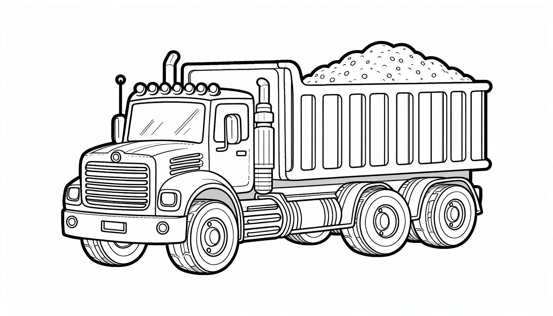 desenho de caminhão caçamba simples para crianças pequenas