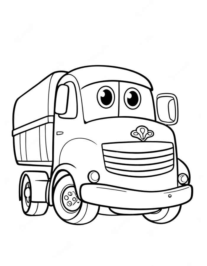 desenho de caminhão caçamba com tema de obra para colorir