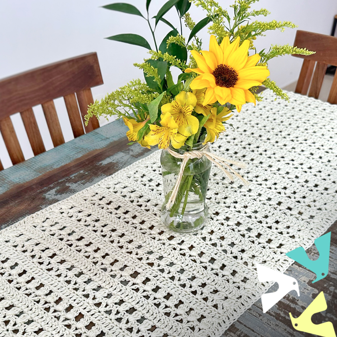 caminho de mesa de crochê