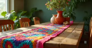 27 Ideias de Caminho de Mesa de Crochê que Vão Transformar Sua Casa