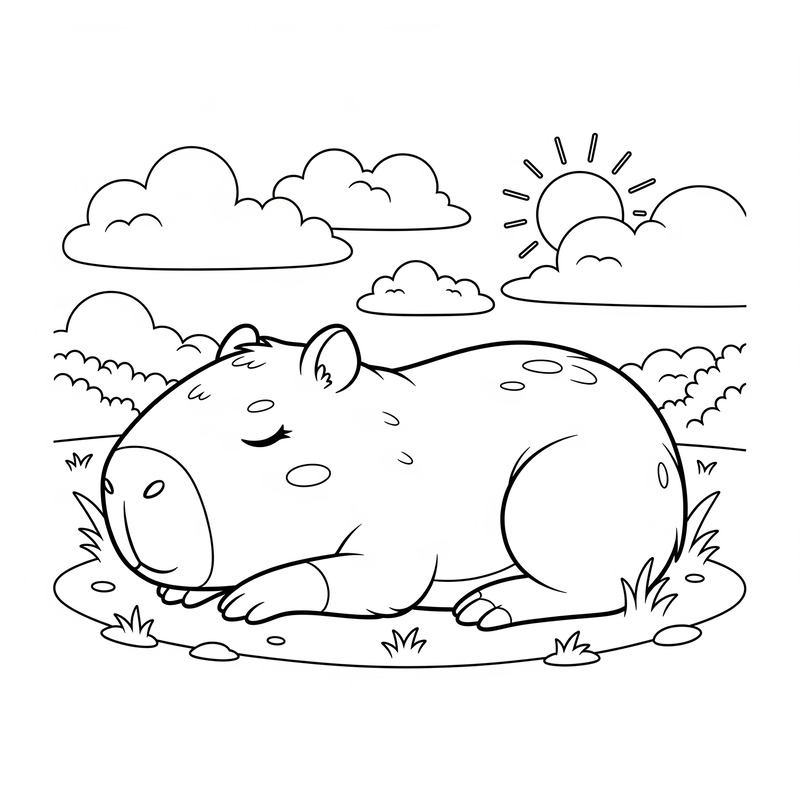 capivara para colorir