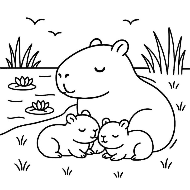 capivara para colorir