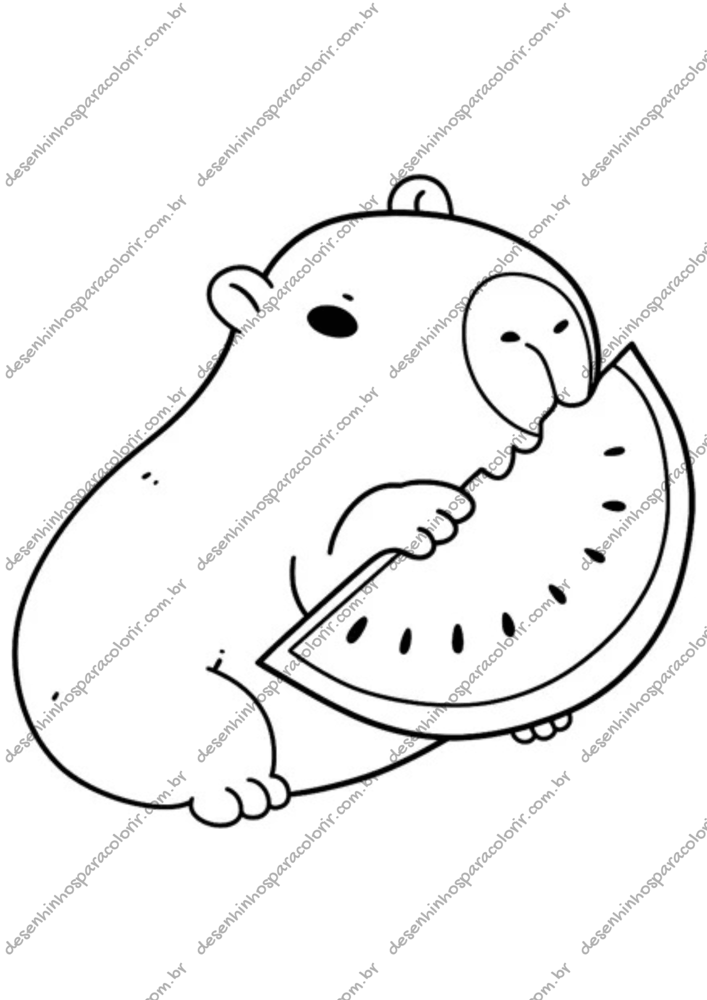 desenho de capivara simples vs detalhado para colorir