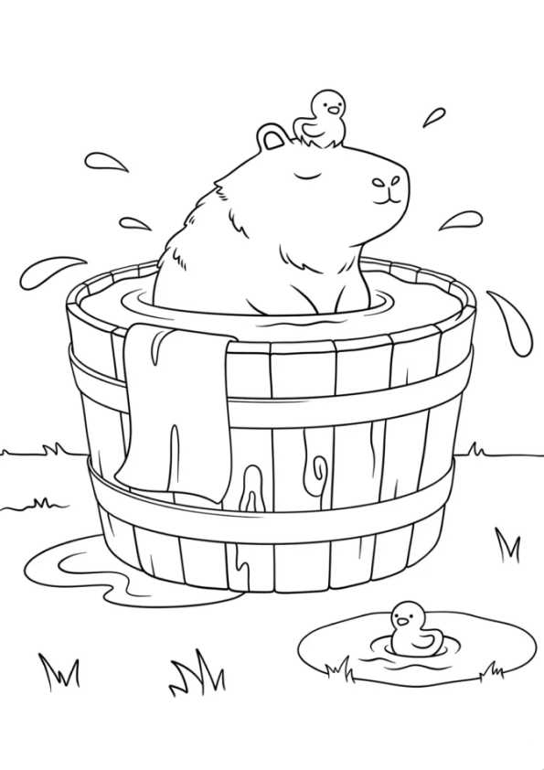 como desenhar capivara para colorir passo a passo